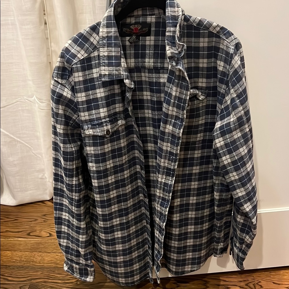 100% cotton Blue Plaid Shirt